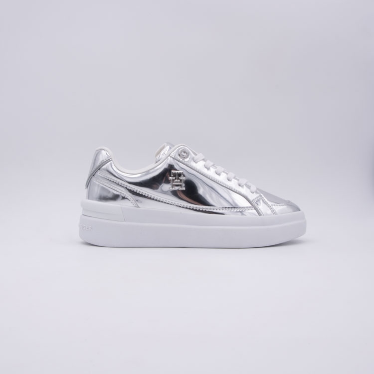 TOMMY HILFIGER TH ELEVATED COURT SNEAKER SILVER