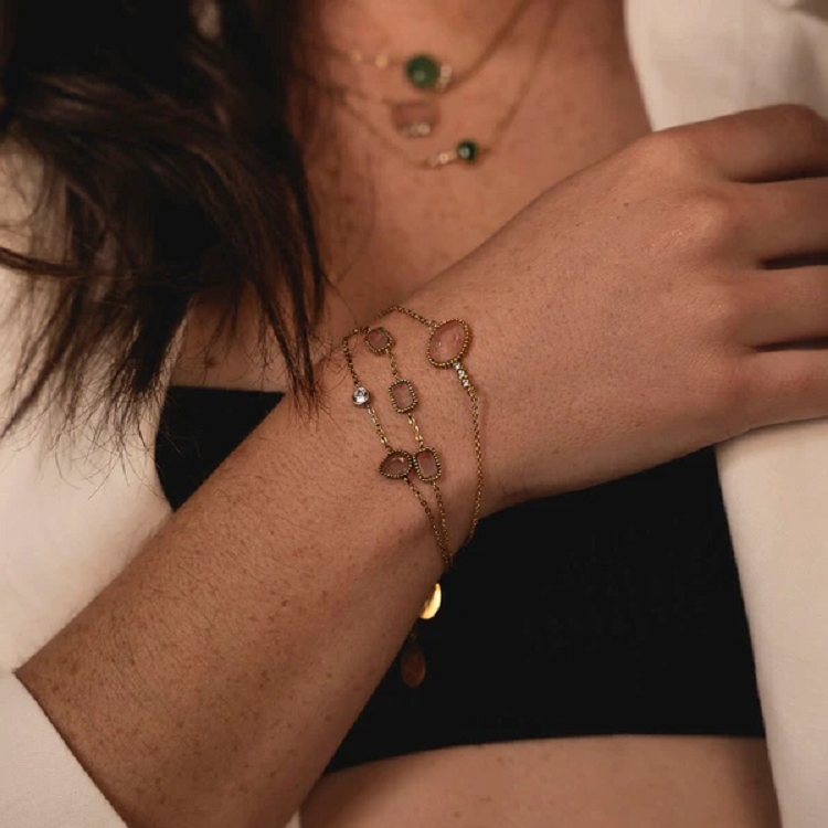 Emma et chloe<br>bracelet chaine eurybie vert7584401_3